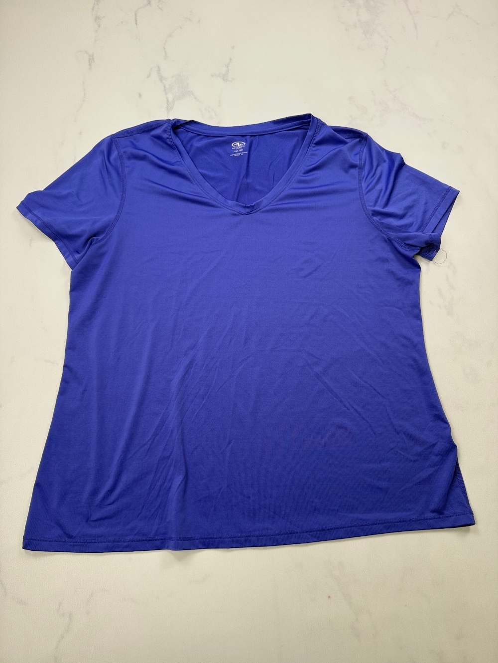 Athletic Works V Neck T Shirt Royal Blue Contemporary Modern - Women XXL